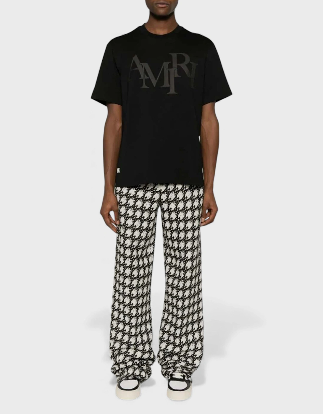 Staggered Logo T Shirt Black