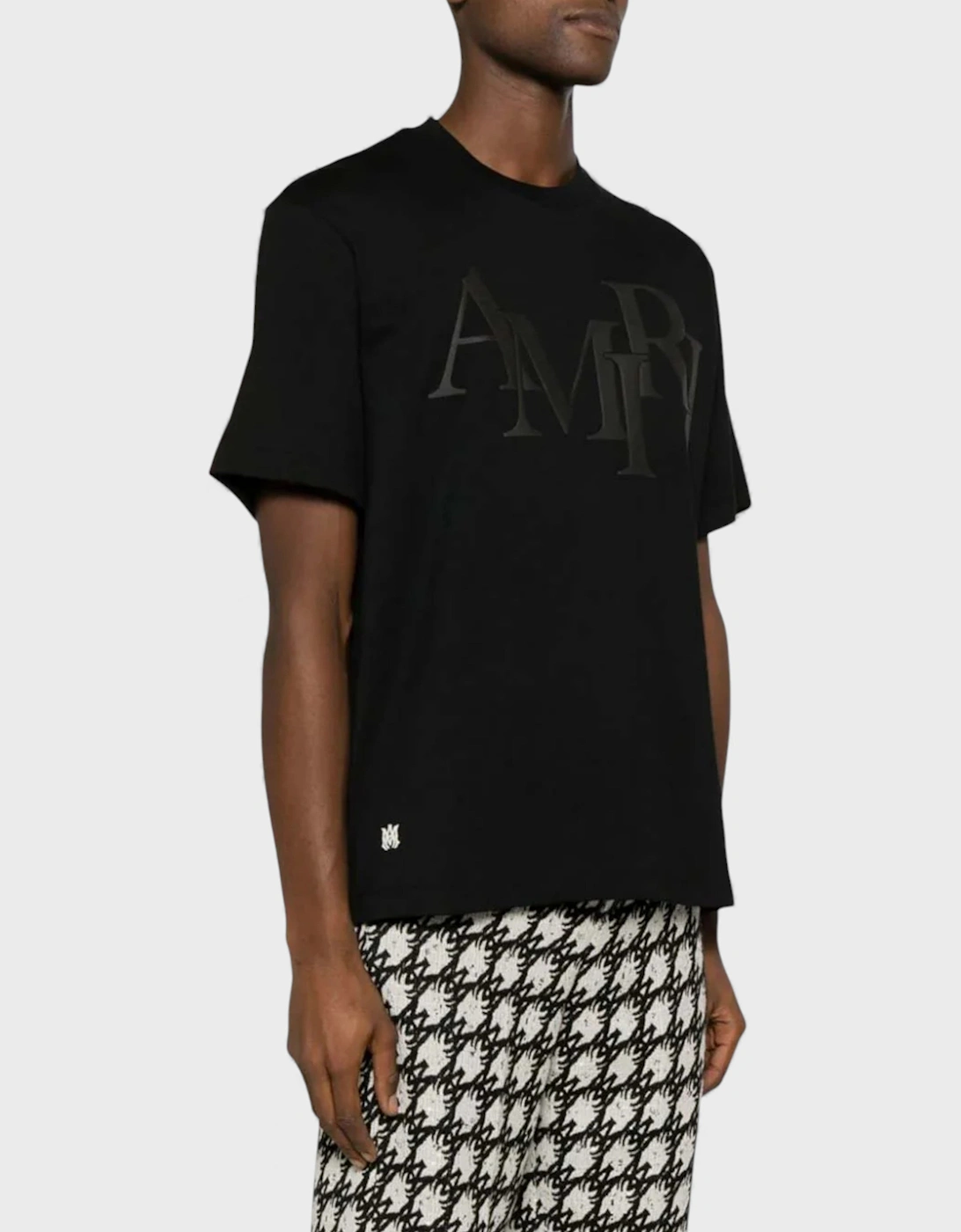 Staggered Logo T Shirt Black