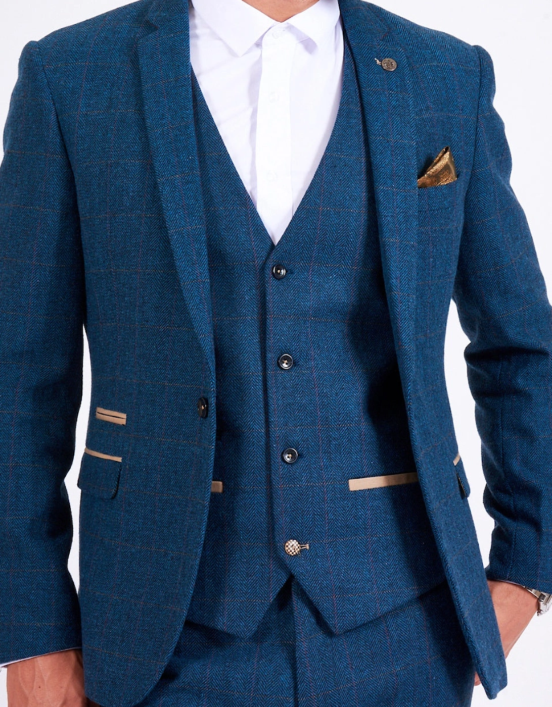 Dion Check Tweed Blazer - Blue, 8 of 7