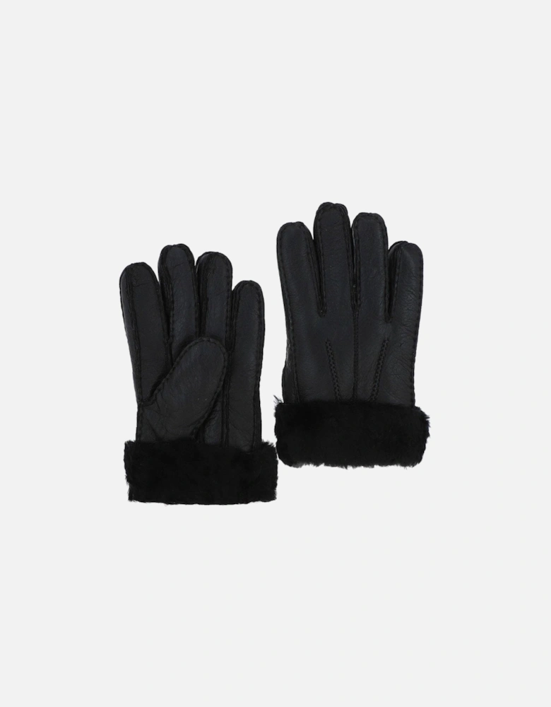 Mens leather sheepskin gloves BLACK