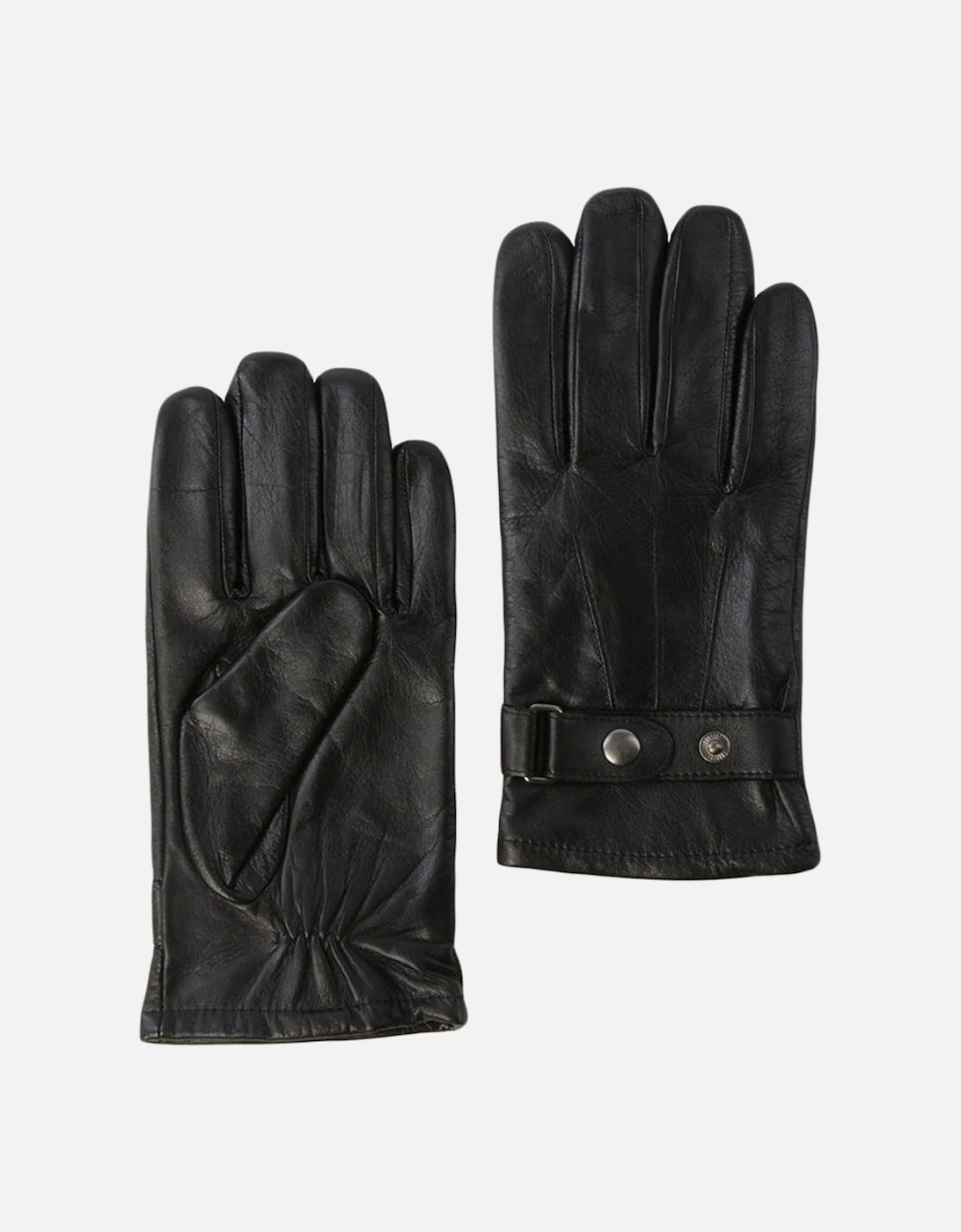 Mens Leather Gloves Black, 3 of 2