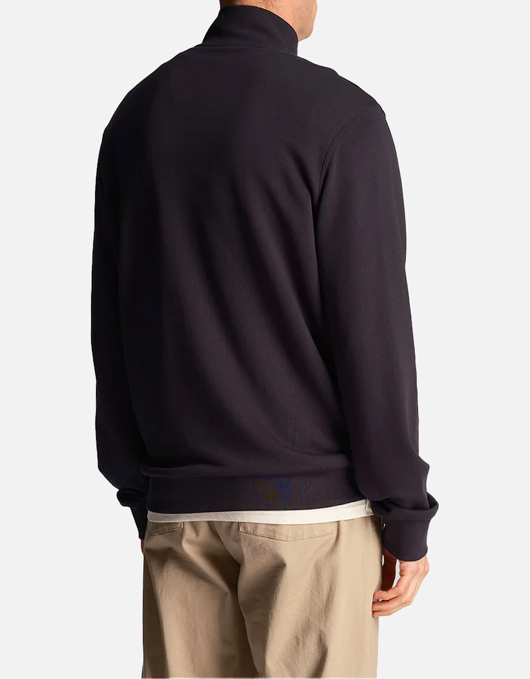 Lyle & Scott 1/4 Zip Tonal Eagle Sweatshirt Dark Navy