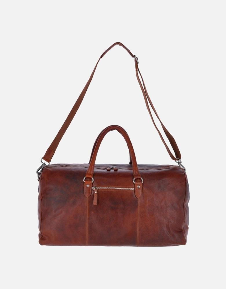 Mens leather holdall Tan