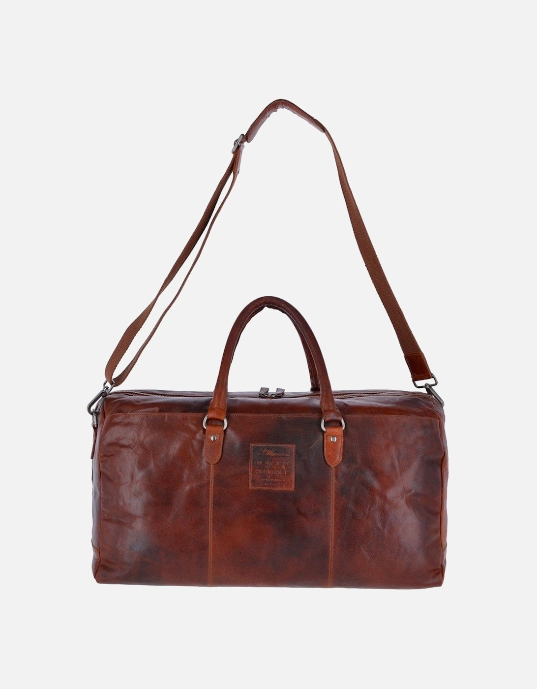 Mens leather holdall Tan, 4 of 3