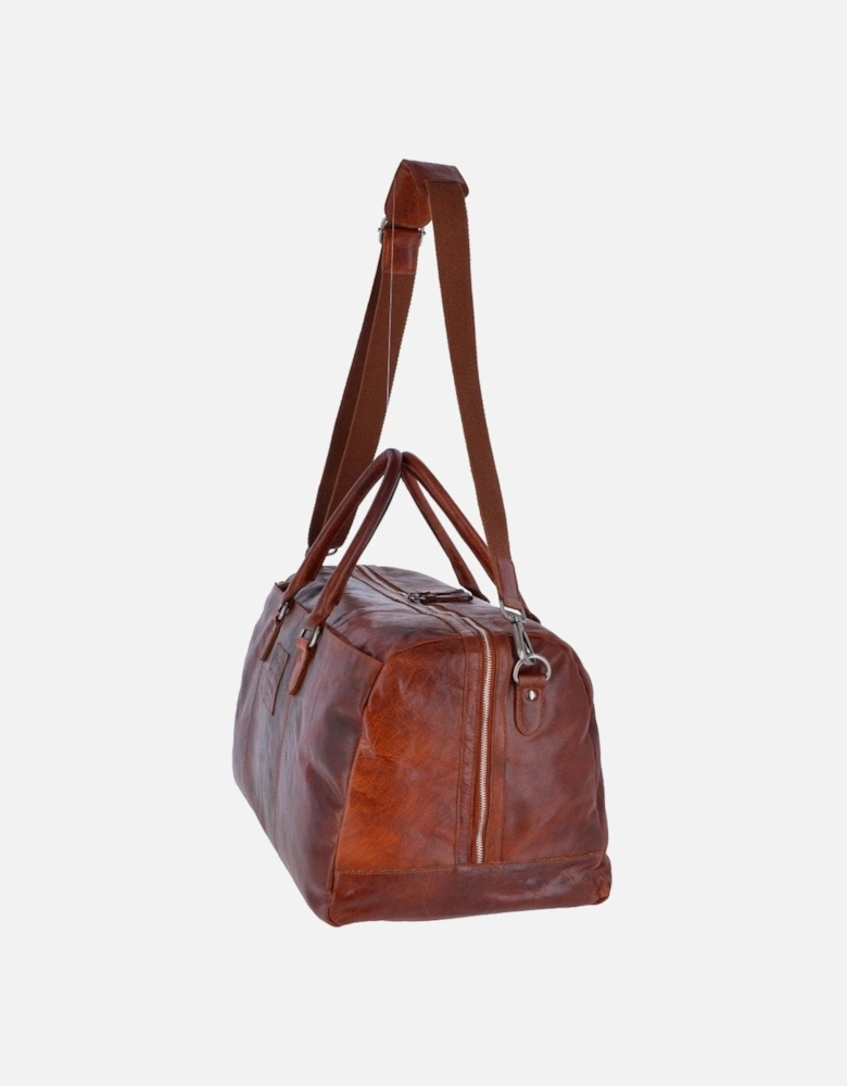 Mens leather holdall Tan