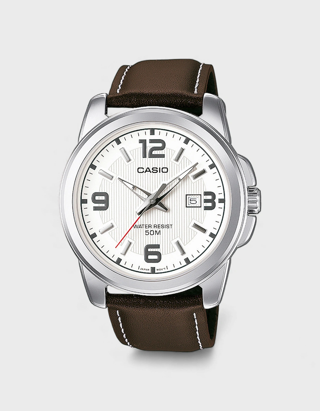 Women's Casio Analogue MTP White Dial Watch Brown - Silver - Size: O/S