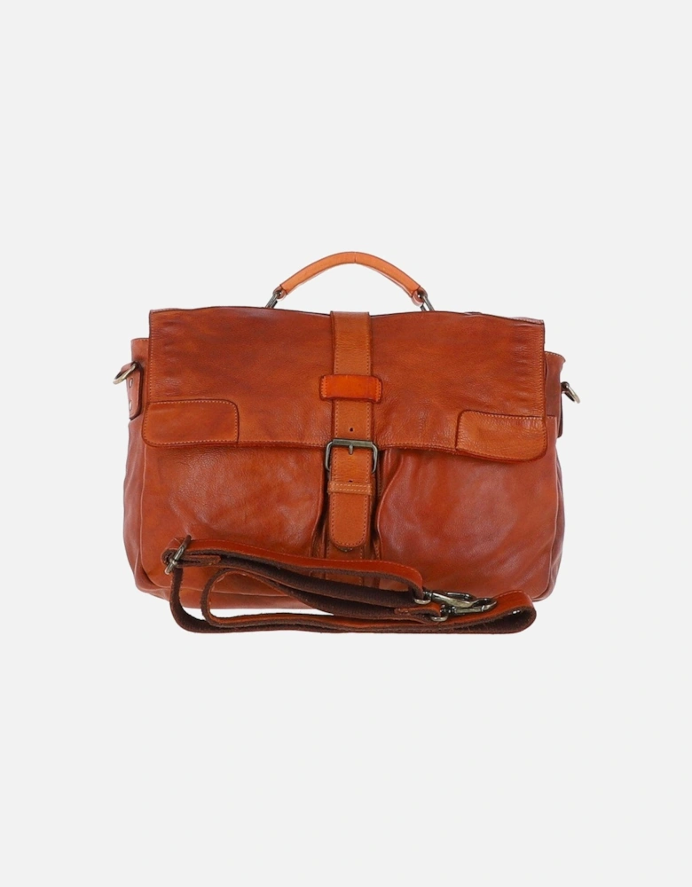 Doris Leather Briefcase Tan