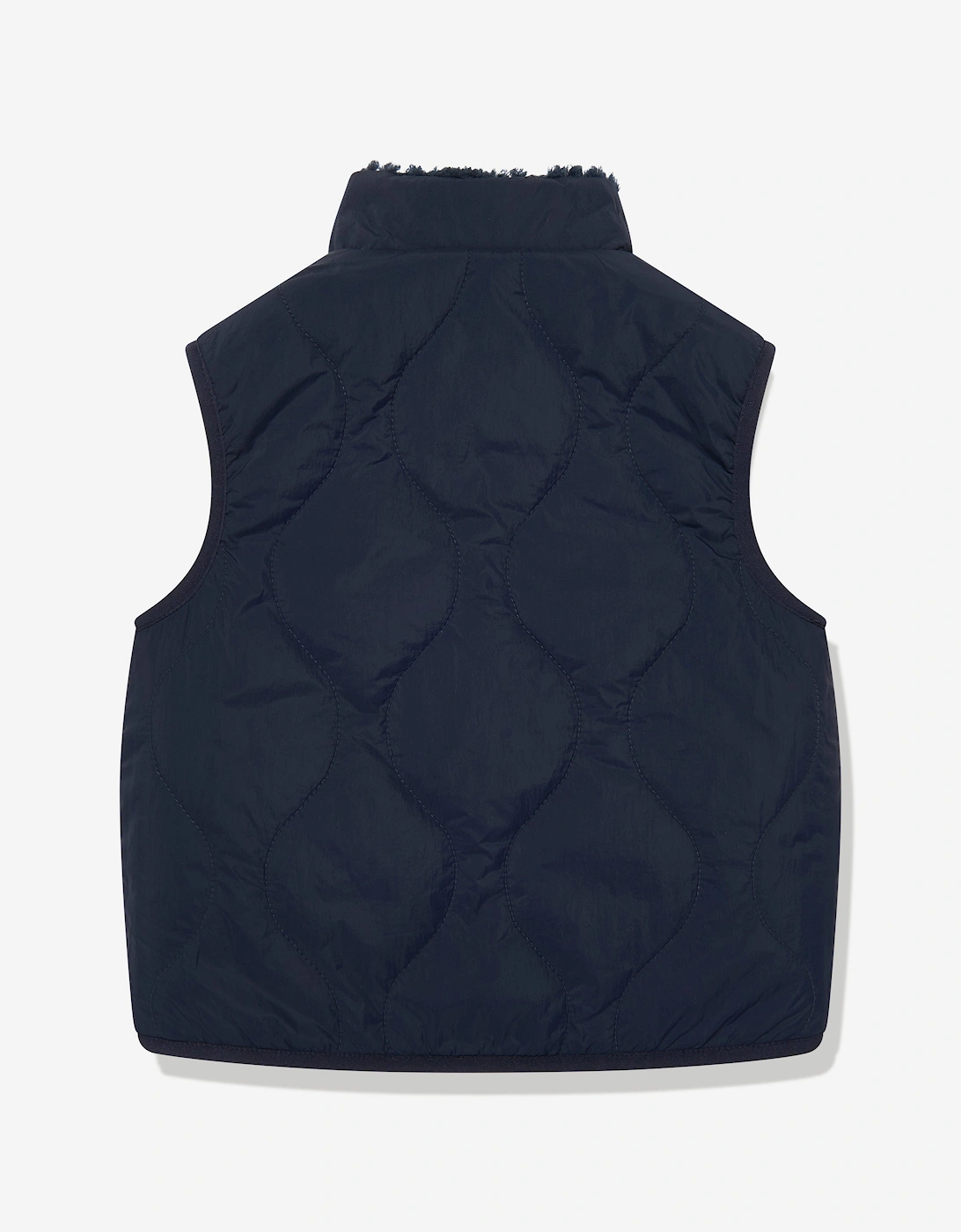 Kids Reversible Teddy Nylon Gilet in Navy