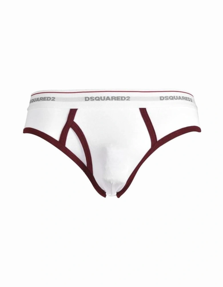 Kiss The Pine Brief, White/bordeaux