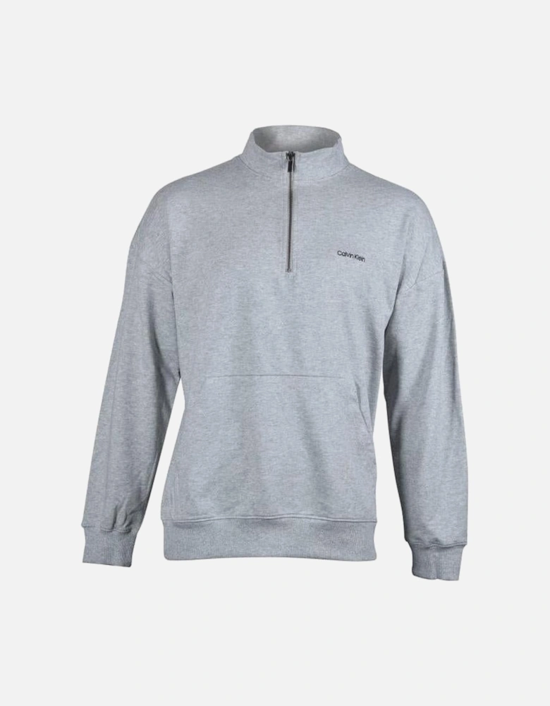 Logo Qtr-Zip Track Jacket, Grey Heather