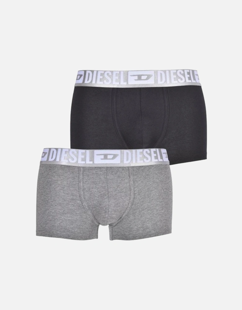 2-Pack Silver Division Boxer Trunks, Black/Grey