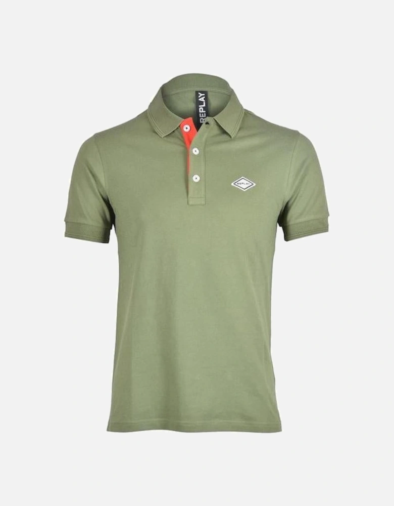 Pique Polo Shirt, Olive Green
