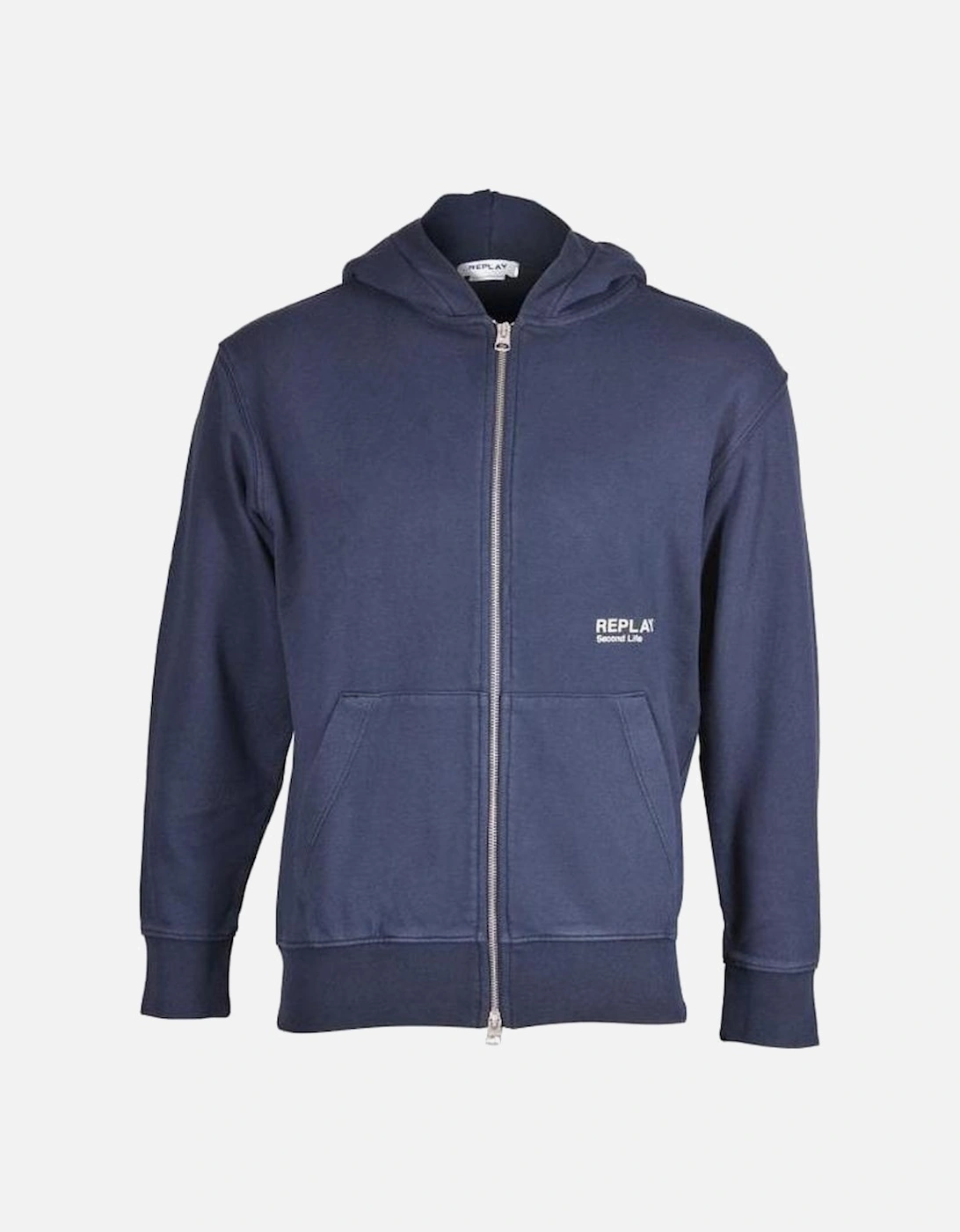 Second Life Print Zip-Thru Hoodie, Navy, 5 of 4