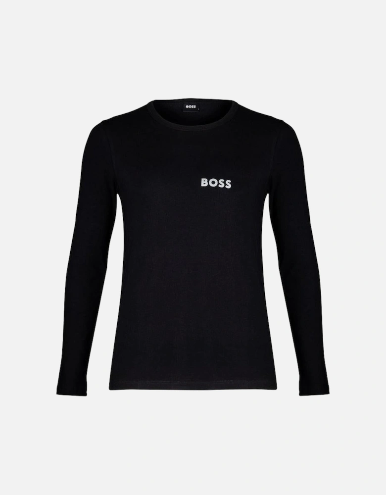 BOSS Luxe Thermal Long-Sleeve Jersey Top, Black