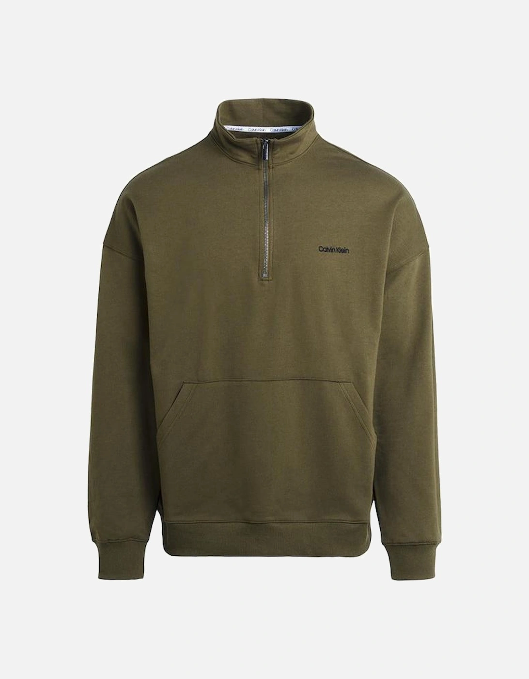 Embroidered Logo Qtr-Zip Track Jacket, Dark Olive, 7 of 6