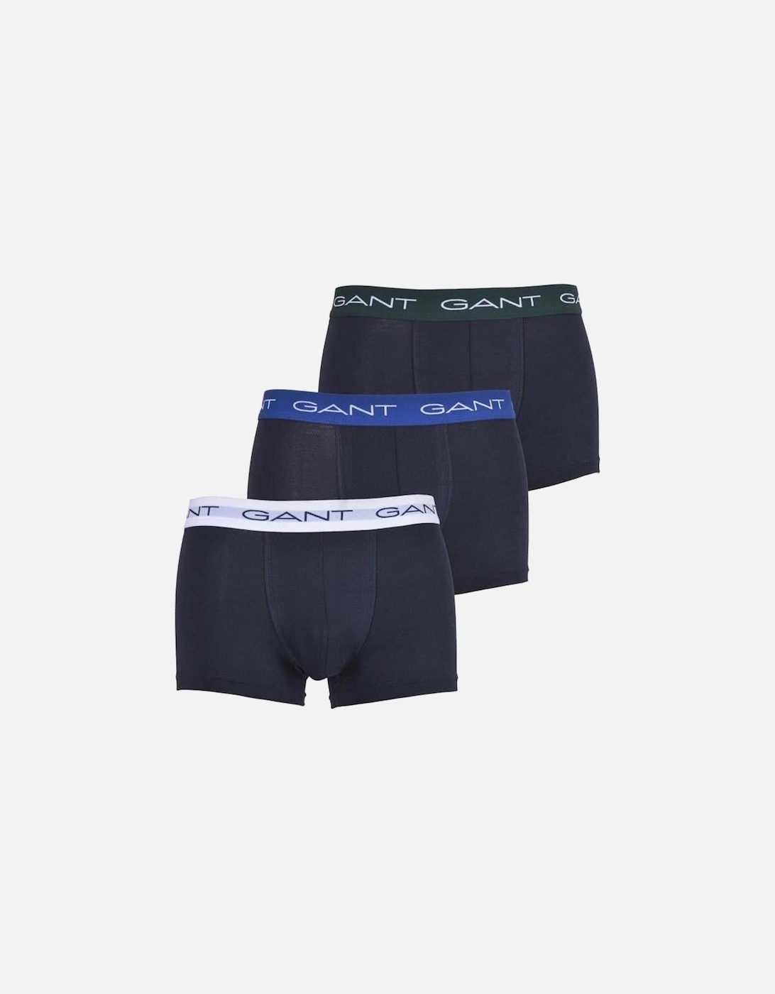 3-Pack Coloured Waistband Boxer Trunks, Navy, 7 of 6