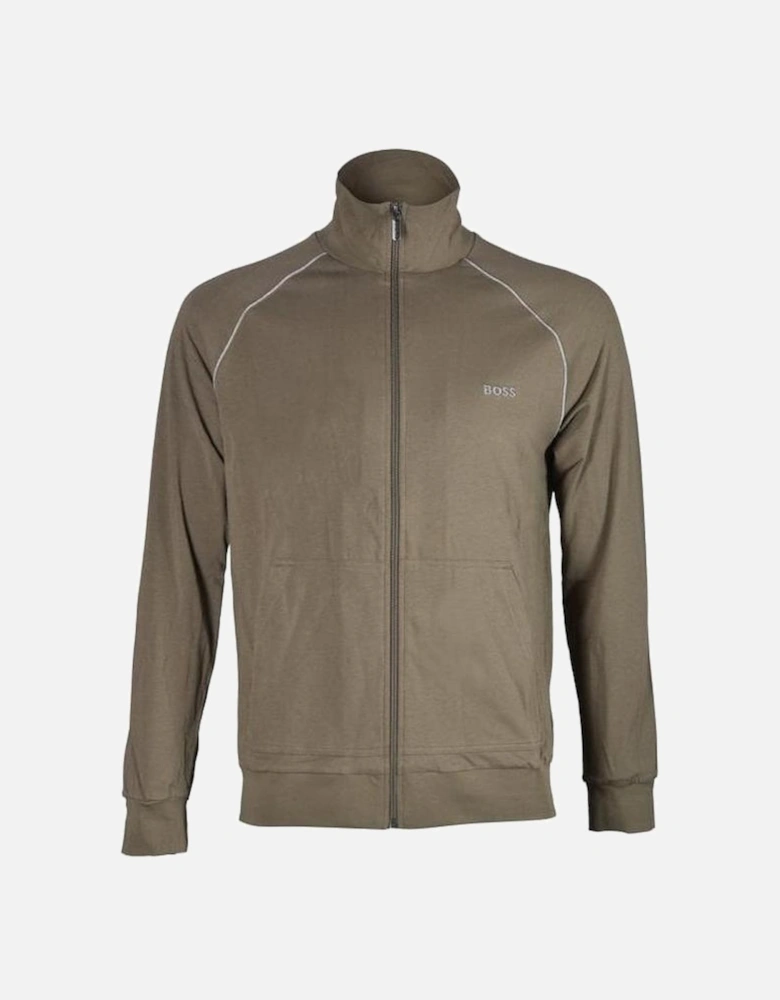 Mix & Match Zip-Thru Loungewear Track Jacket, Khaki/grey
