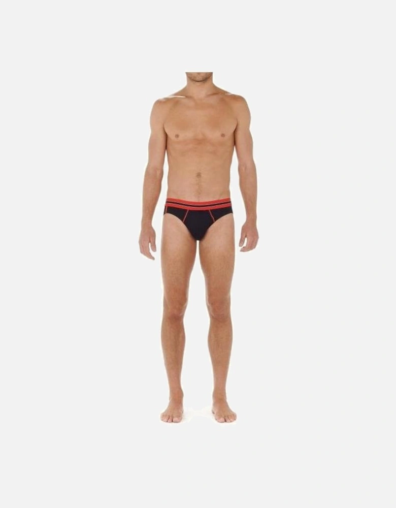 Run Sports Contrast Micro Brief, Black/red