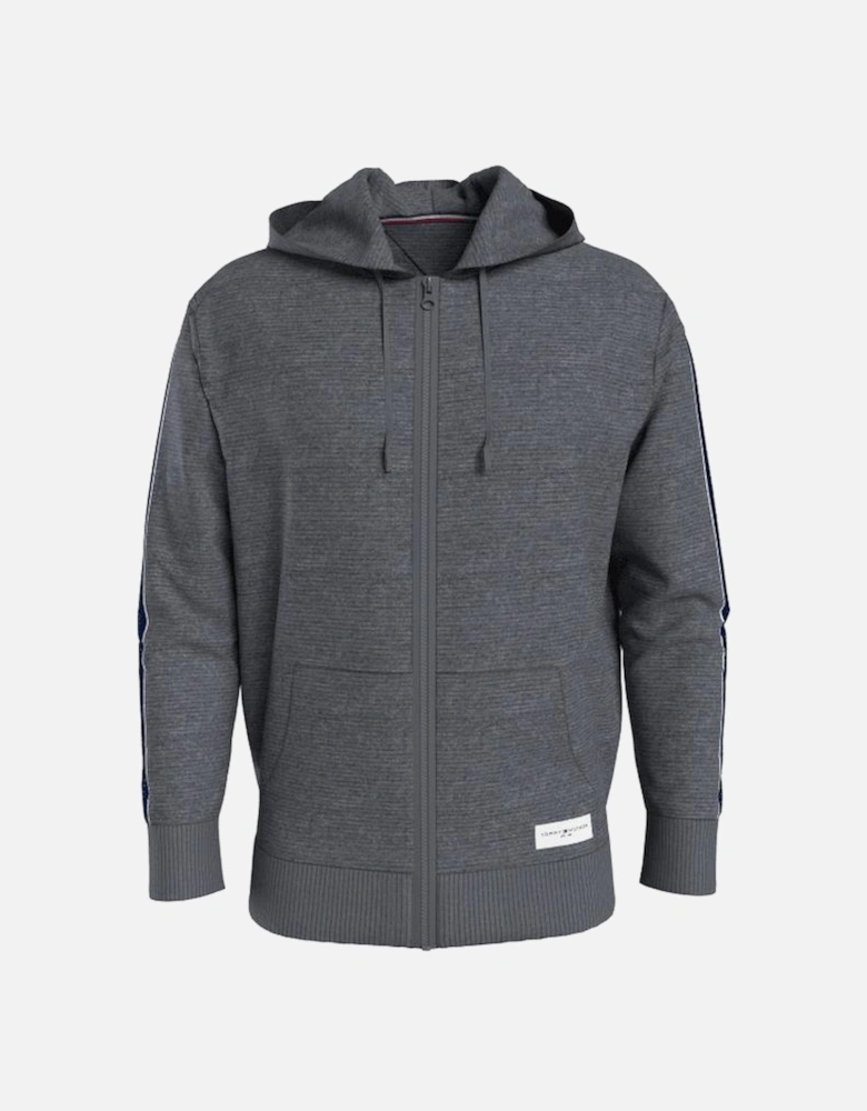 Soft Ribbed Tracksuit Hoodie, Dark Grey Heather