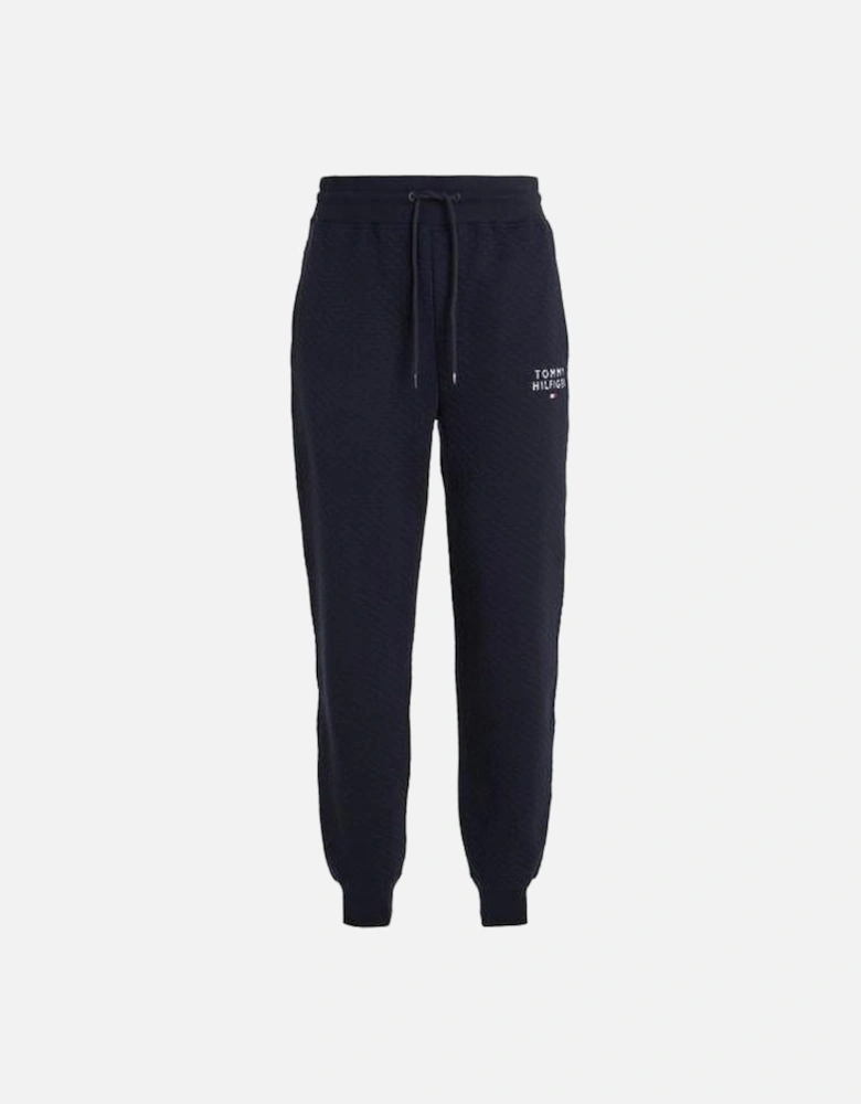 Premium Quilted Tracksuit Jogging Bottoms, Navy