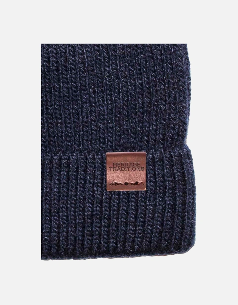 Heritage Traditions Fisherman Wool Mix Beanie Navy