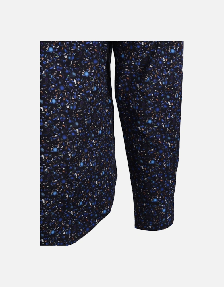 PATTERNED LS TAILORED FIT SHIRT BLUE