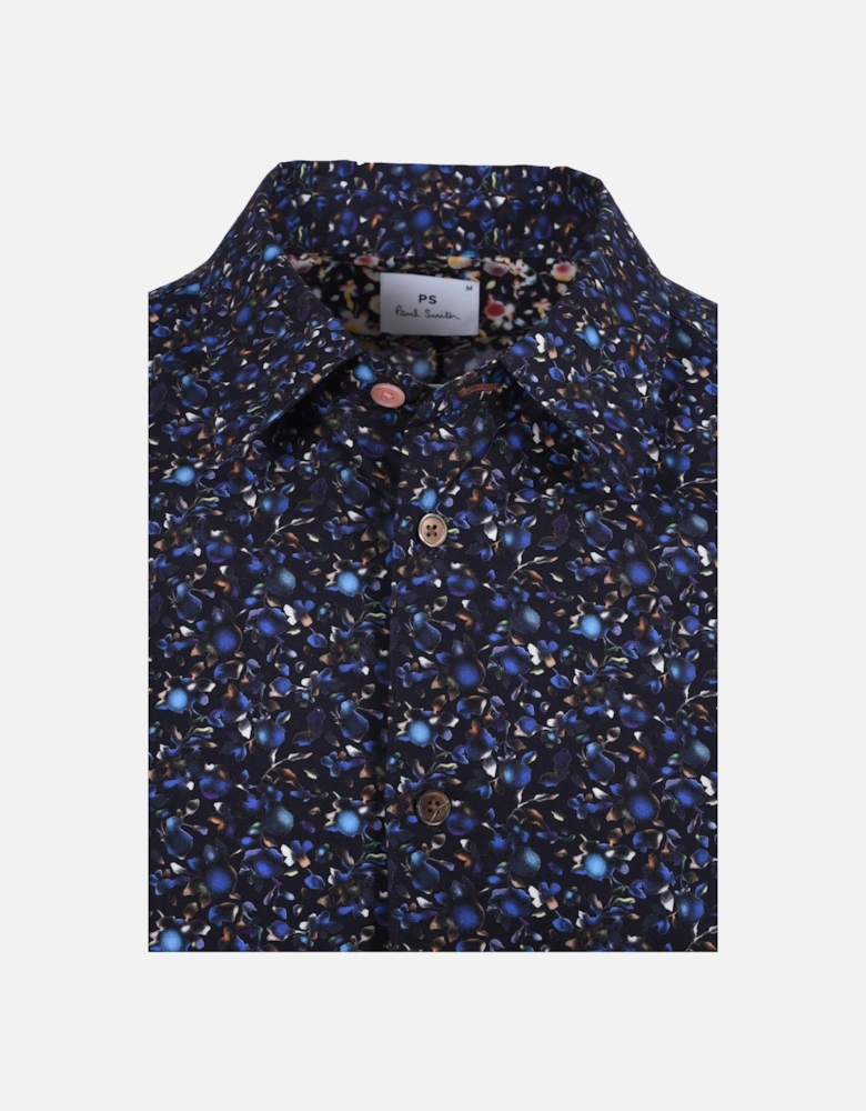 PATTERNED LS TAILORED FIT SHIRT BLUE