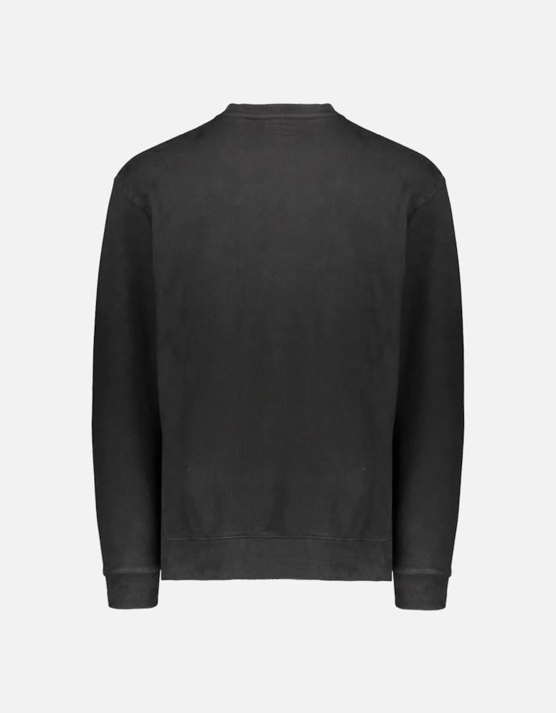 Smiley Oversized Crewneck Sweater - Black