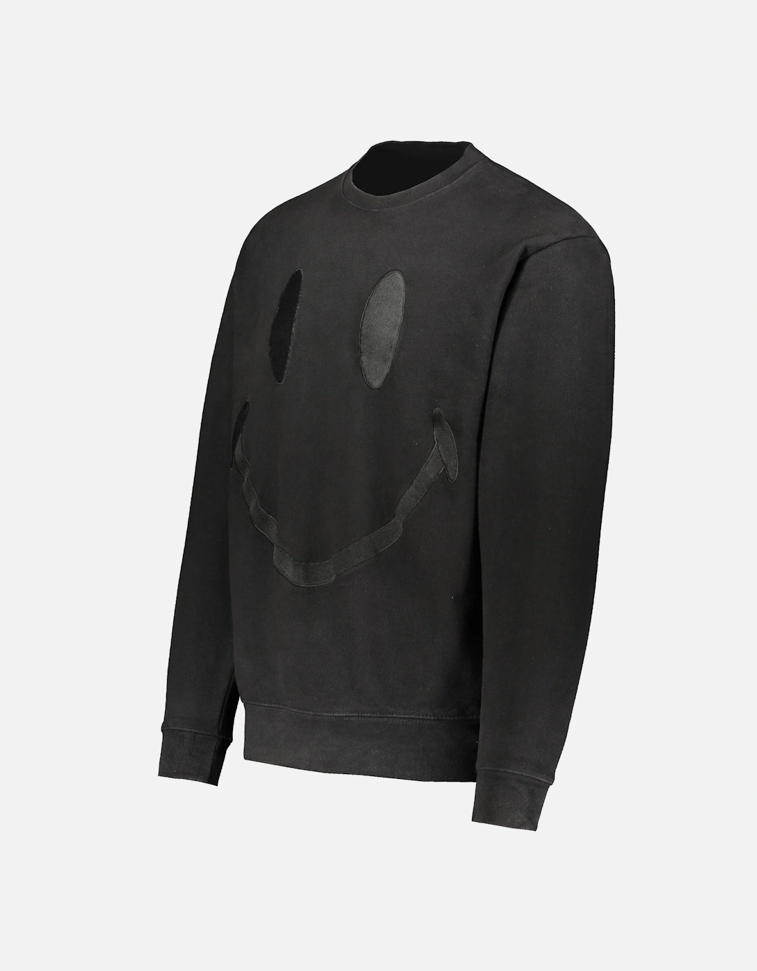 Smiley Oversized Crewneck Sweater - Black