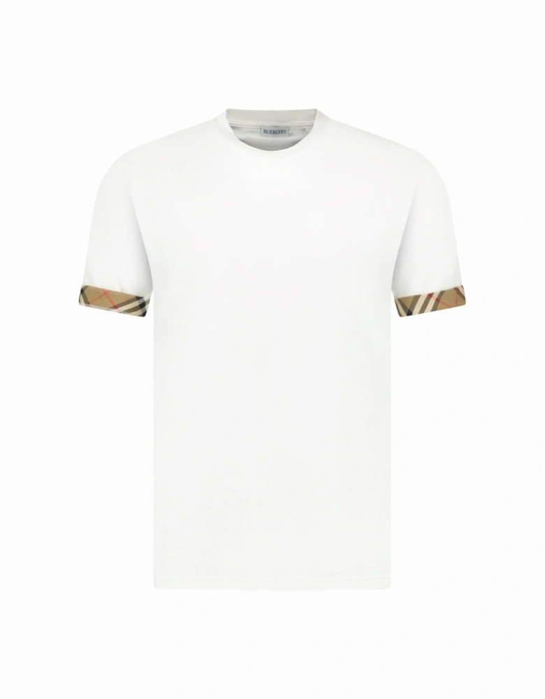 'Ellison' Organic Cotton Check Sleeve White