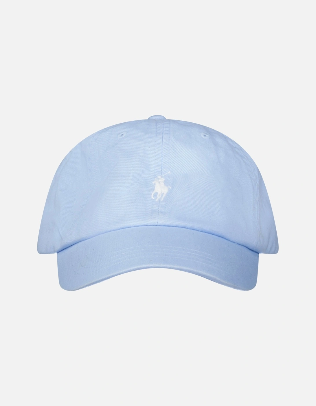 Cotton Chino Baseball Cap in Light Blue with White Logo, 4 of 3