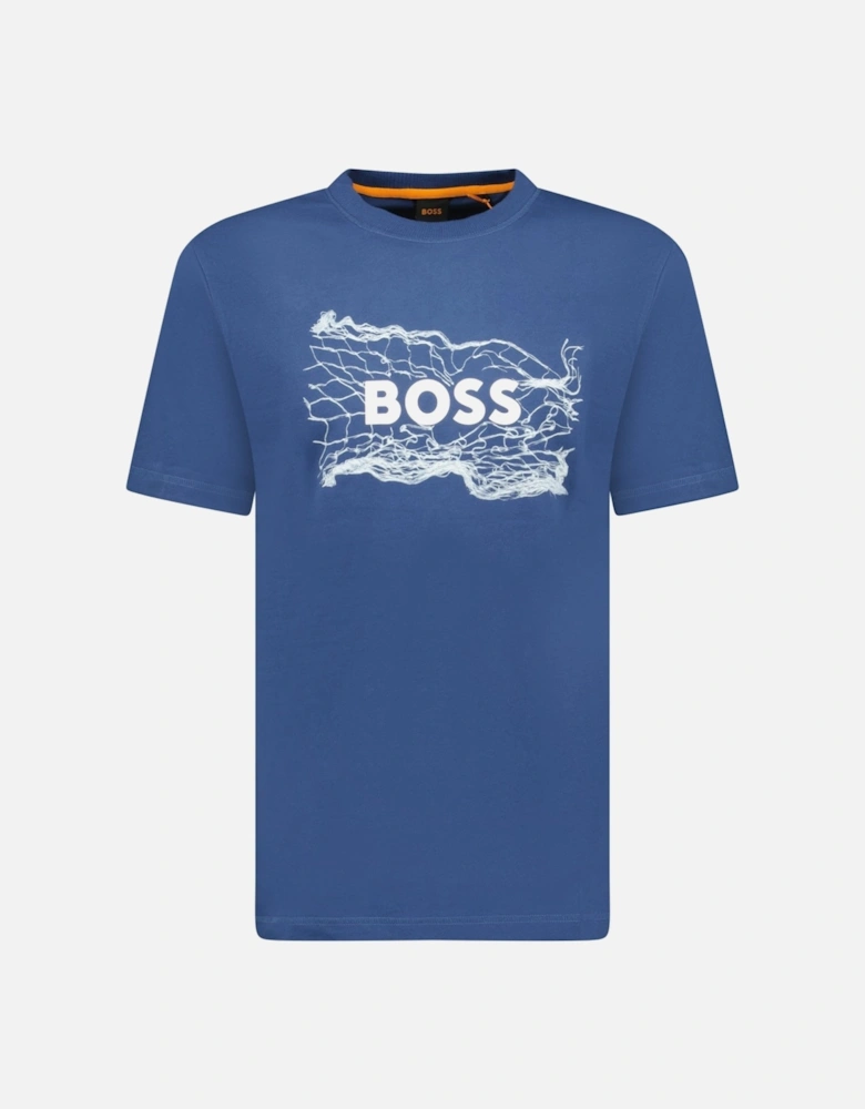 Blue Cotton Jersey Artwork T-shirt