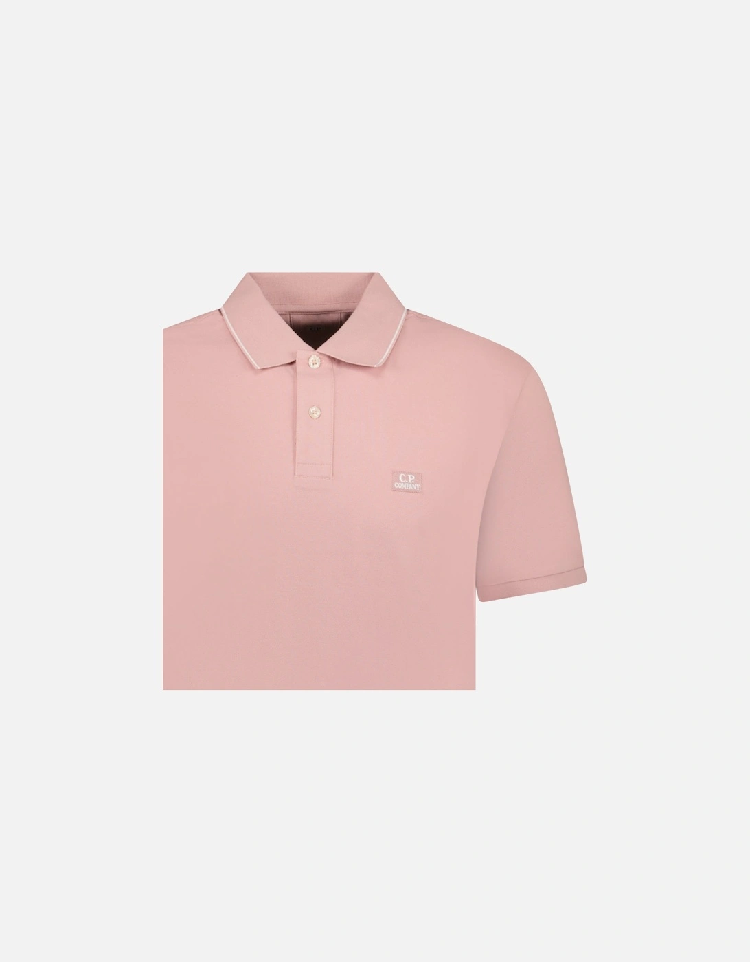 Stretch Piquet Striped Collar Polo Shirt Misty Rose