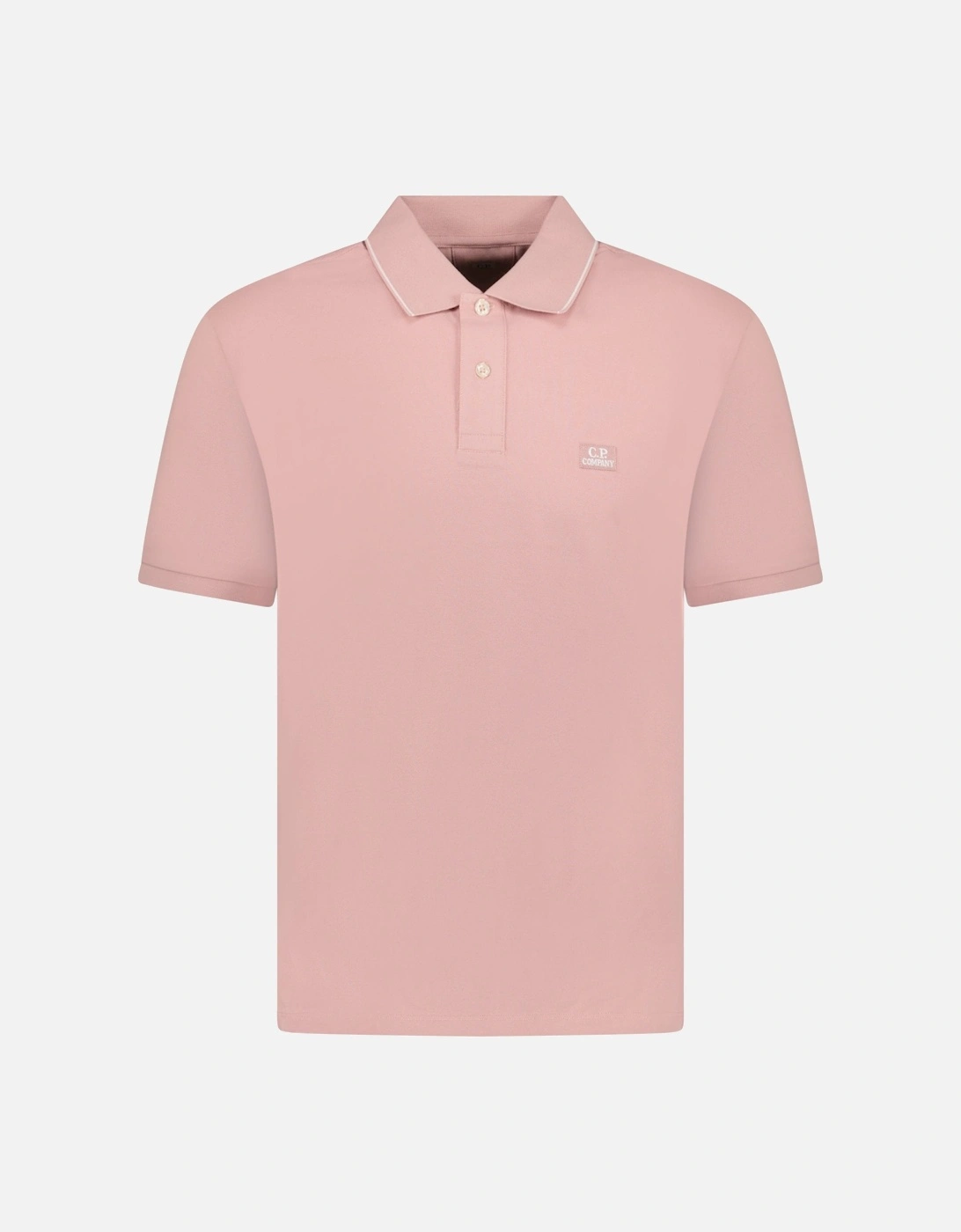 Stretch Piquet Striped Collar Polo Shirt Misty Rose, 3 of 2