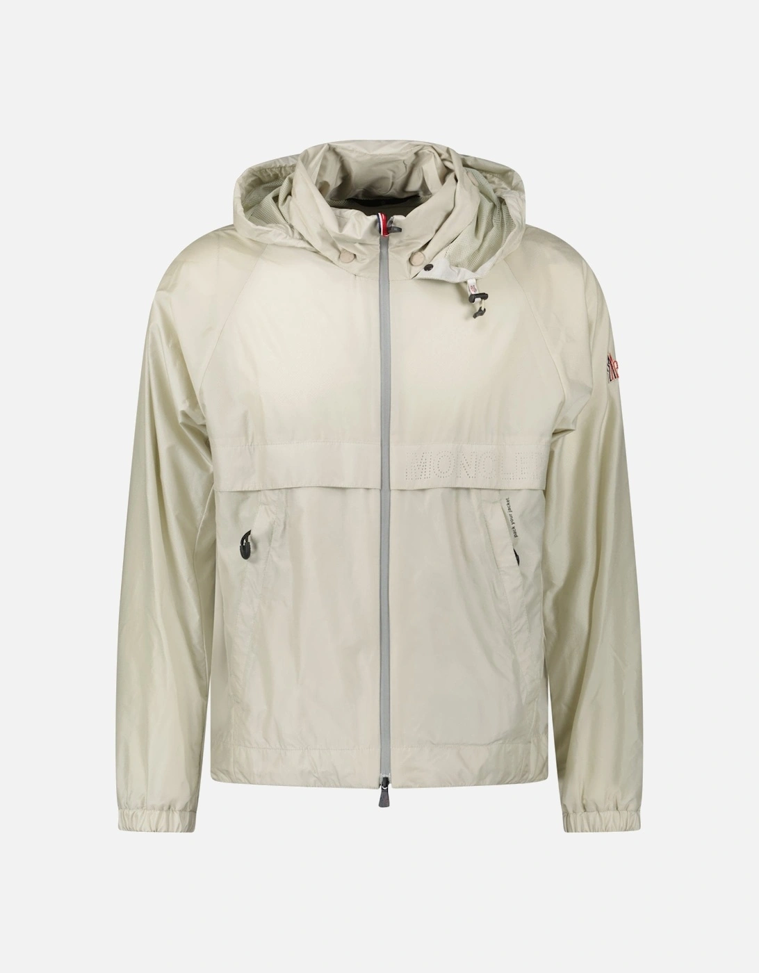 Moncler Men's Cream Grenoble Negara Windbreaker Jacket In Stone - Size: 40/Regular