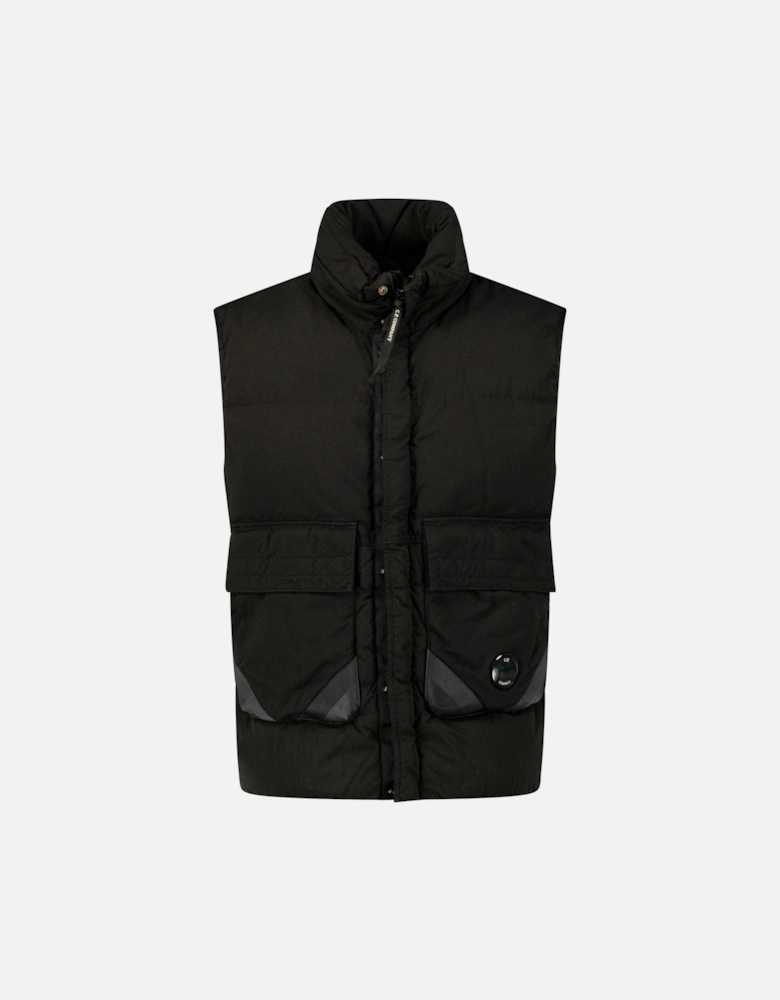 Lens Garment Dyed ECO-Chrome R Gilet in Black