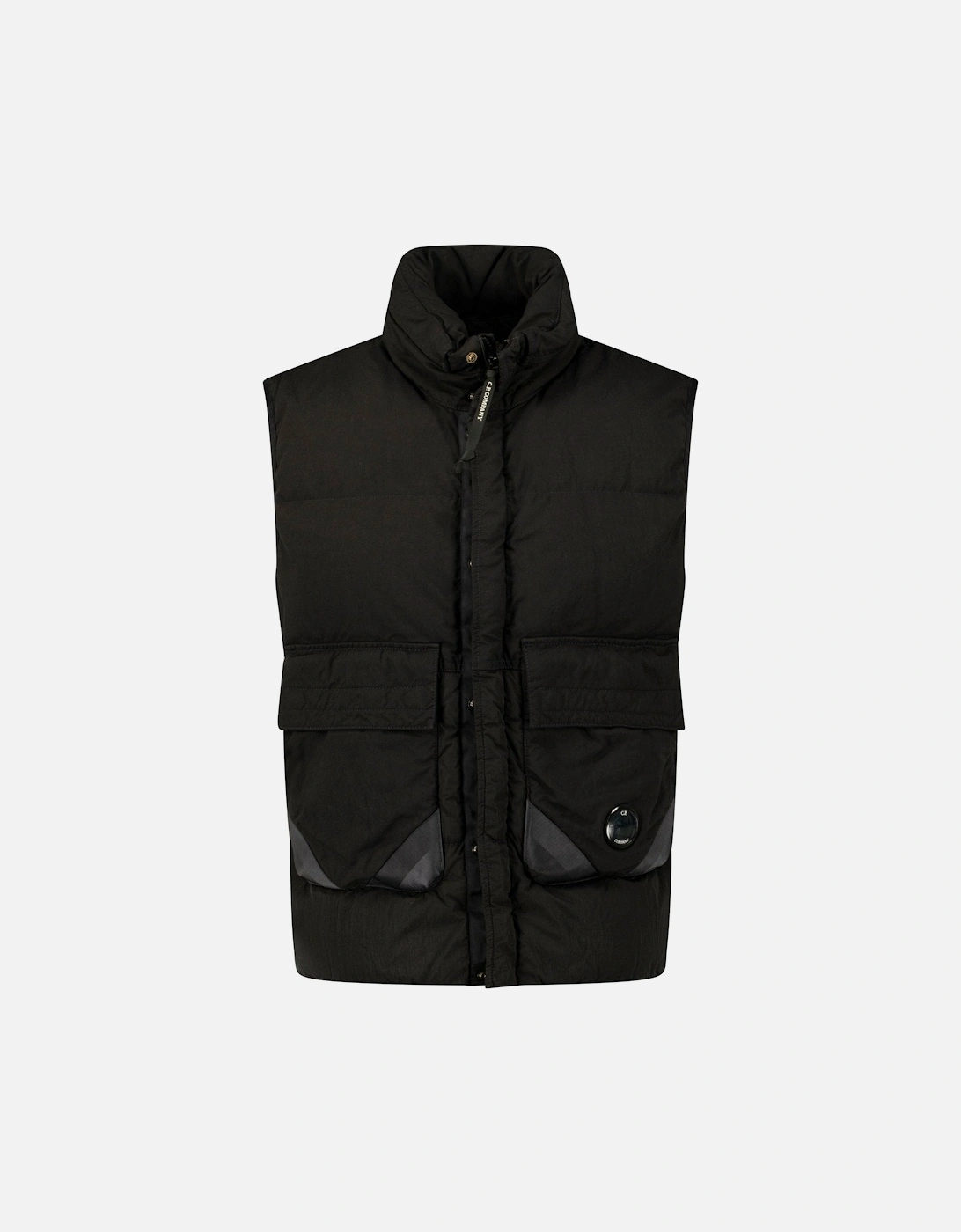 Cp Company Men's Black Lens Gart Dyed Eco-Chrome R Gilet In - Size: 42/Regular