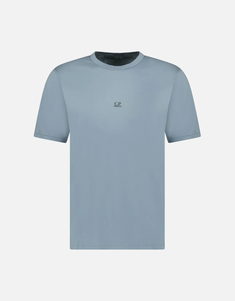 70/2 Mercerised Jersey Logo Patch T-Shirt in Stormy Weather