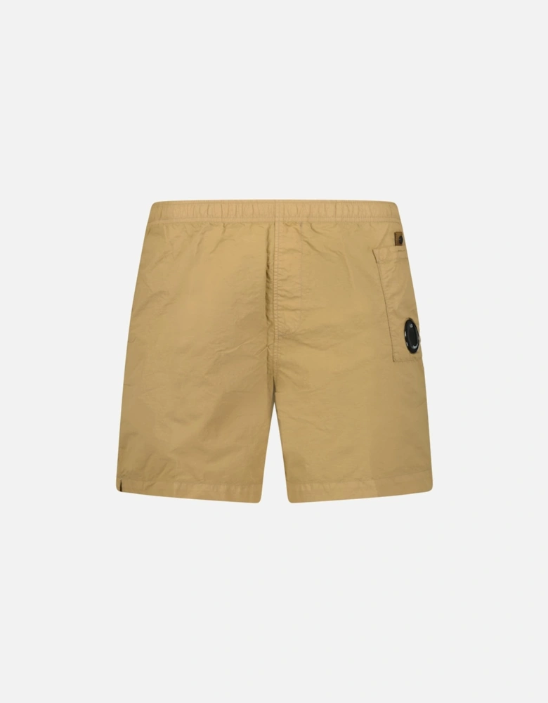 Flatt Nylon Lens-Detail Swim Shorts Sand