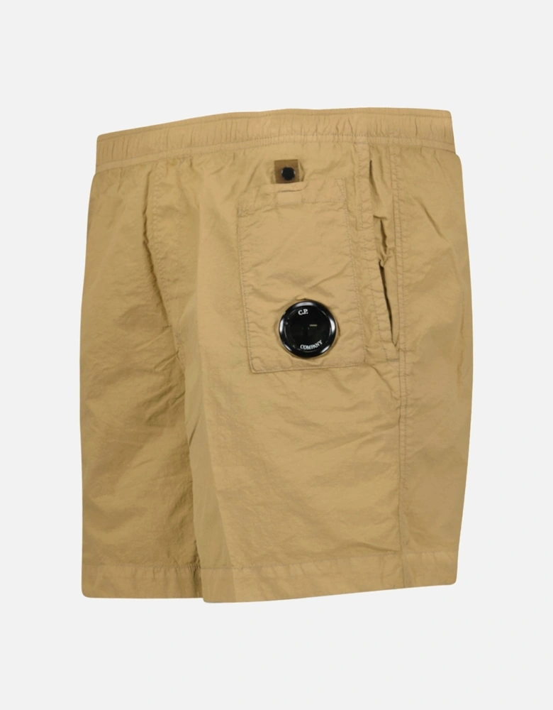 Flatt Nylon Lens-Detail Swim Shorts Sand
