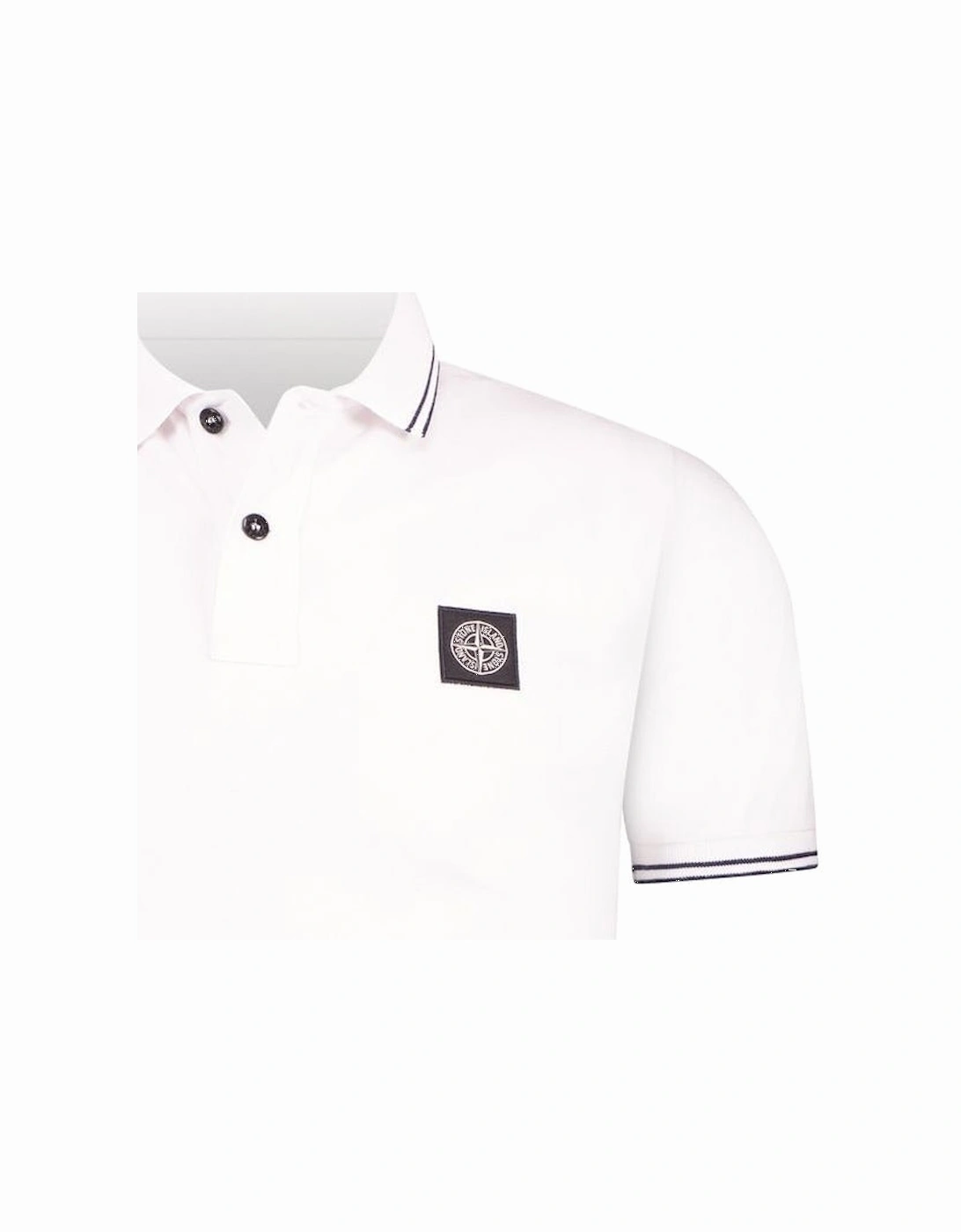 Compass Logo Polo T-Shirt Twin Tip White
