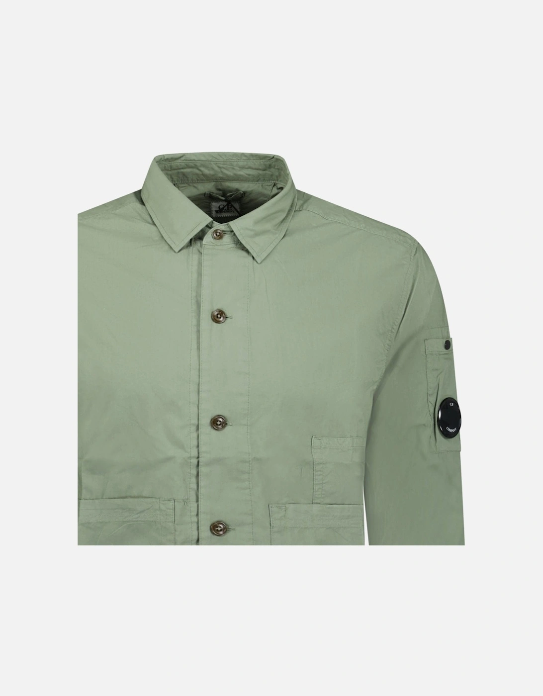 Thyme Green Lens Popeline Over-Shirt