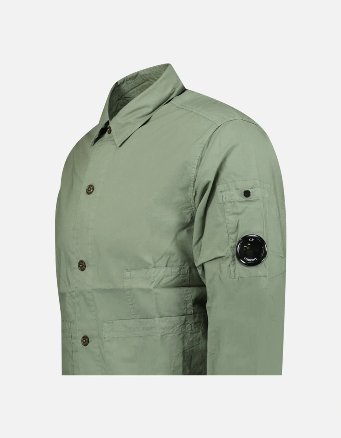 Thyme Green Lens Popeline Over-Shirt