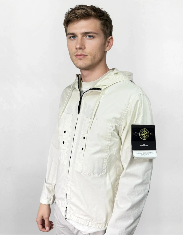 Ivory Chest Pocket Hooded Jacket