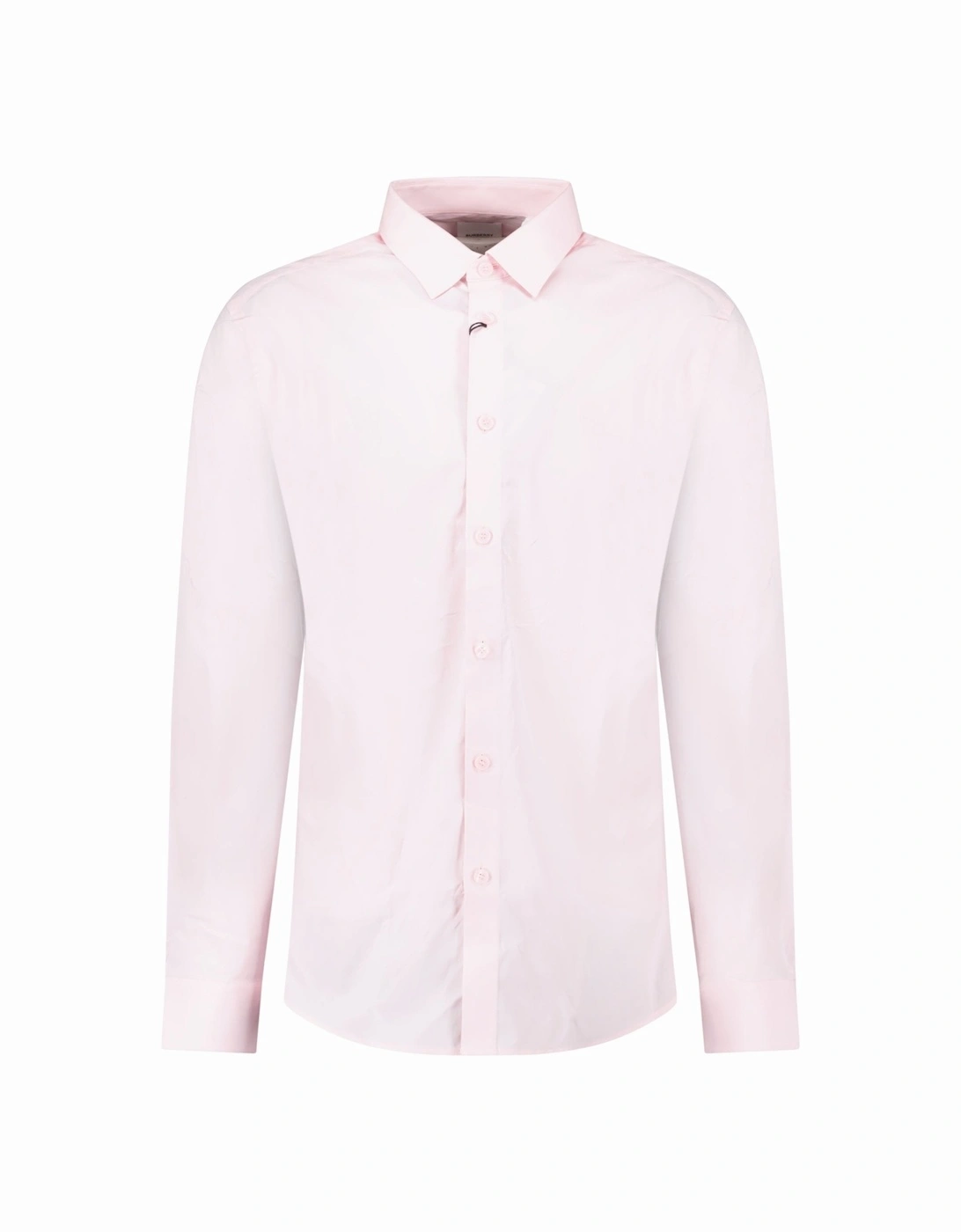 'Shefford' Check Placket Long Sleeve Shirt in Pale Pink