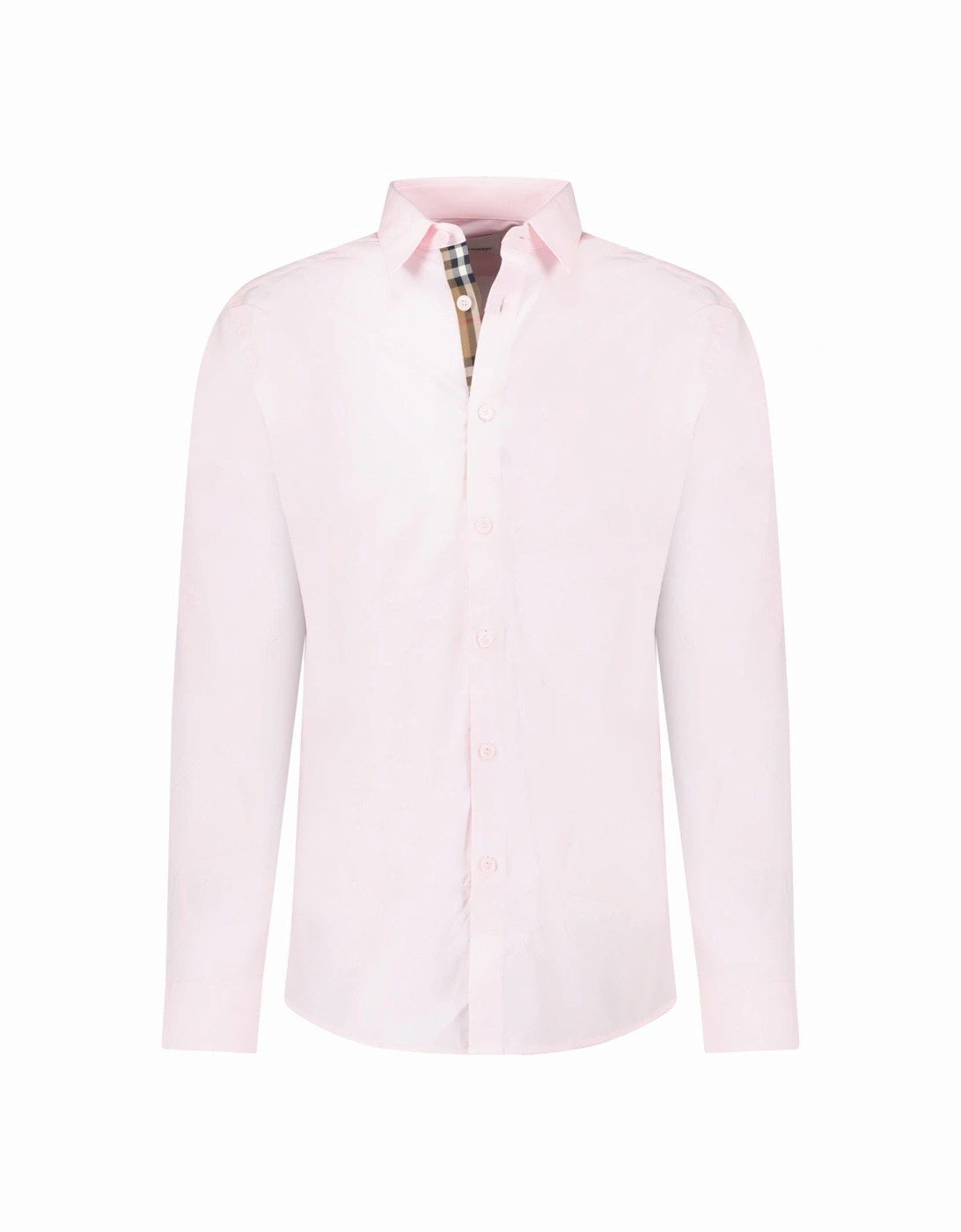 'Shefford' Check Placket Long Sleeve Shirt in Pale Pink, 5 of 4