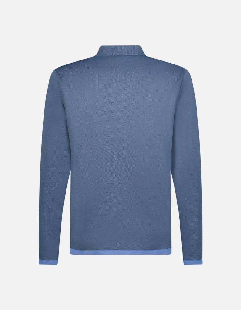 Micro Dot Quarter Zip Sweatshirt Blue