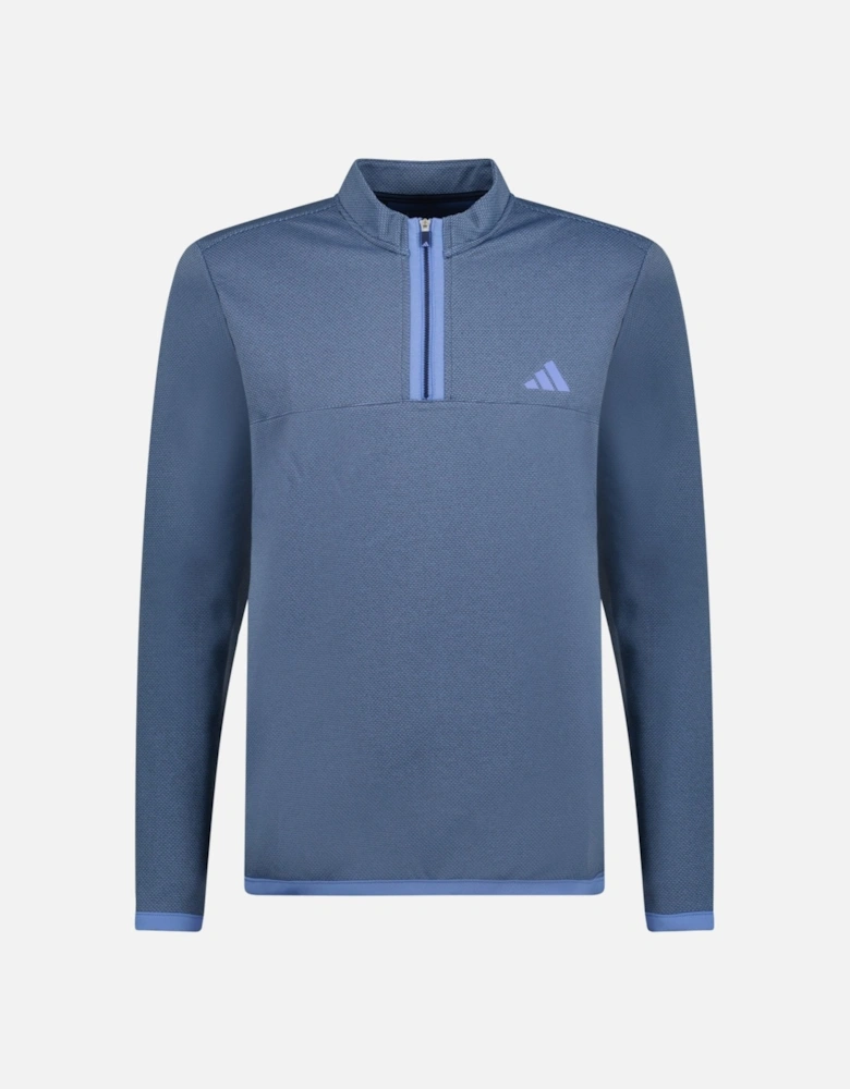 Micro Dot Quarter Zip Sweatshirt Blue