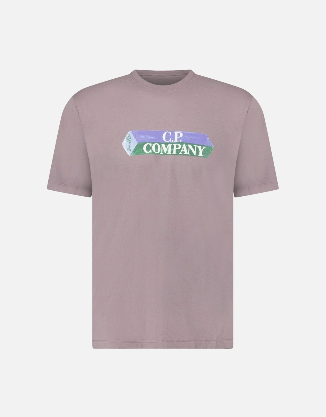 CP Company Men's CP Company Cotton-Jersey T-Shirt in Purple Dove