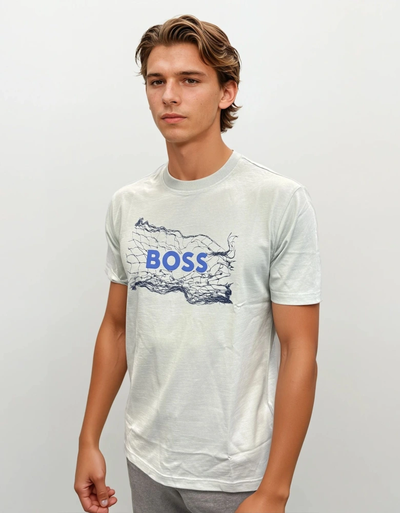 Light Blue Cotton Jersey Artwork T-shirt